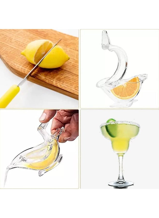 زوبا عصارة ليمون يدوية من الاكريليك بتصميم محمول على شكل طائر، مناسبة لعصر لبرتقال والليمون والرمان،-شفافه- كود 518 - Image 2